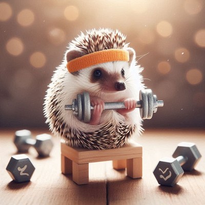 Hedgehog lifting weights