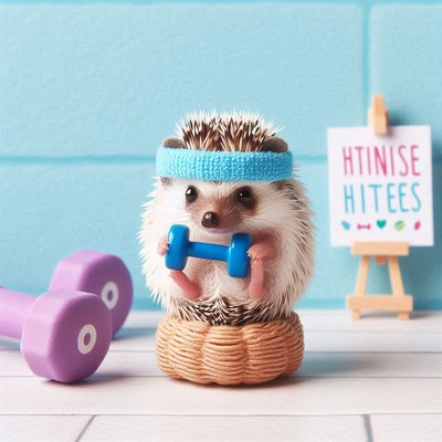 Hedgehog lifting weights