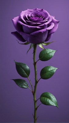 Purple rose on purple background