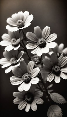 Black and white daisy bouquet