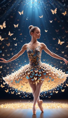 Ballerina in butterfly dress
