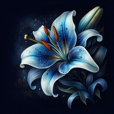 Blue lily flower illustration