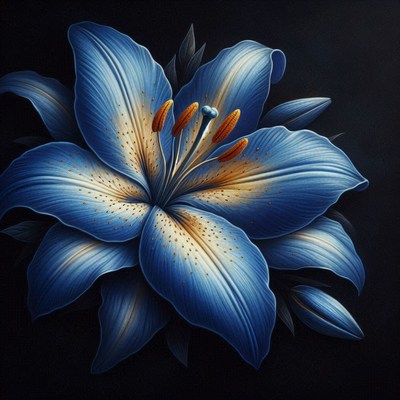 Blue lily close-up