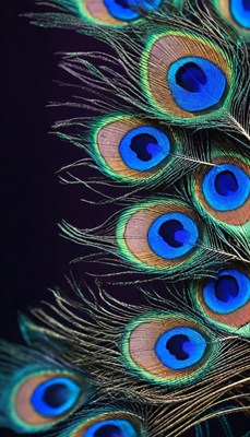 Peacock feathers close-up
