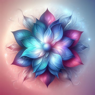 Blue and pink floral design