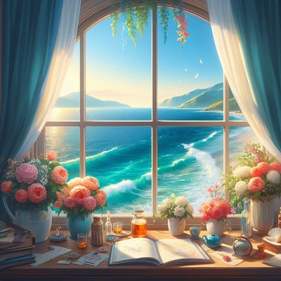 Coastal window view