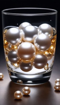 Pearls in glass