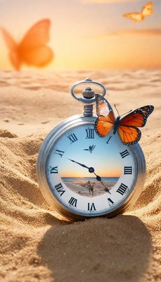 Sunset beach clock