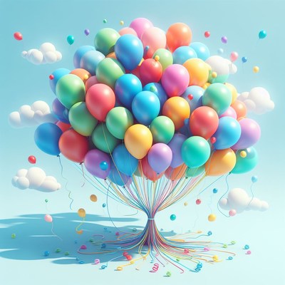 Balloon tree in sky