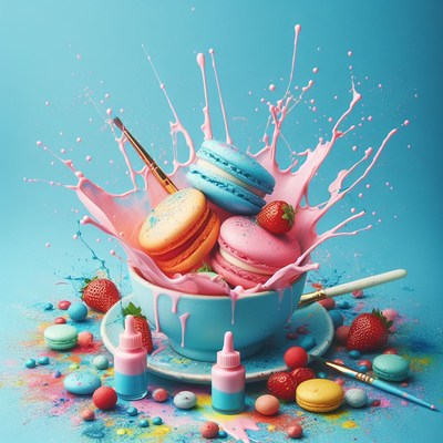 Macarons in a splash of pink