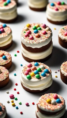 Candy-topped mini cakes