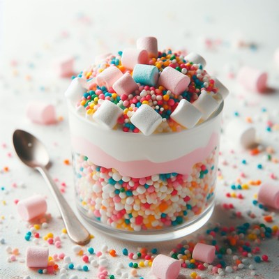 Marshmallow and sprinkles dessert