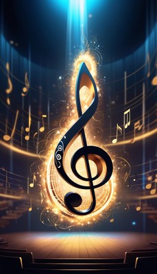 G clef on concert stage