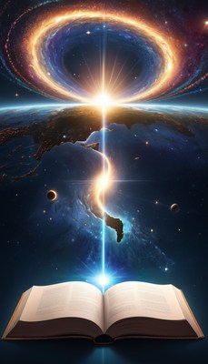 Open book and cosmic light