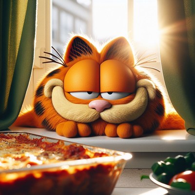 Garfield watches sun rise