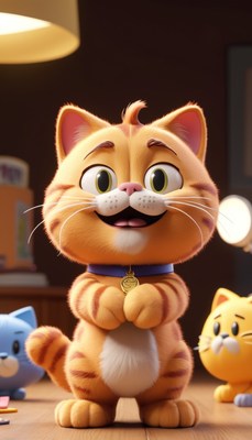Animated orange tabby cat