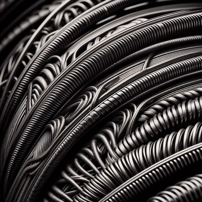 Abstract metal coil pattern