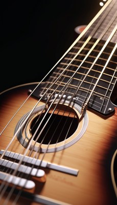 Acoustic guitar close-up