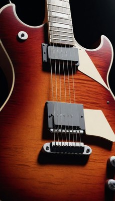 Electric guitar bridge close-up