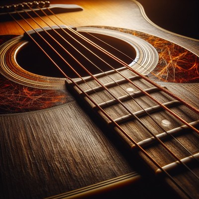 Acoustic guitar close-up