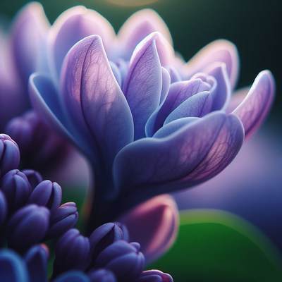 Purple flower blooming close-up