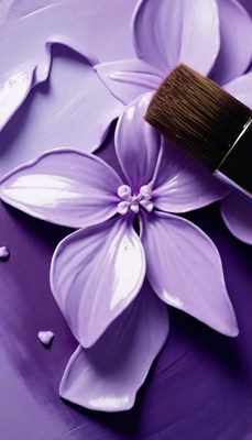 Purple flower painting detail