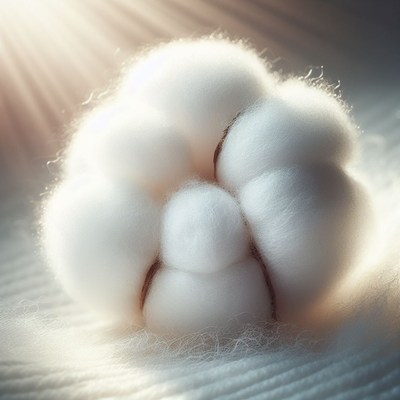 Cotton balls in sunlight