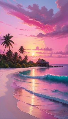 Tropical sunset beach