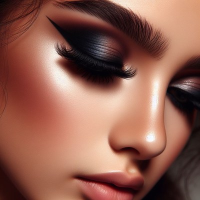 Close-up of woman's eye with makeup