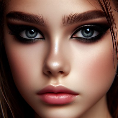 Woman with bold eye makeup