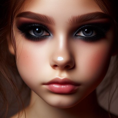 Woman's face with bold makeup