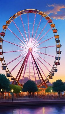Ferris wheel at sunset
