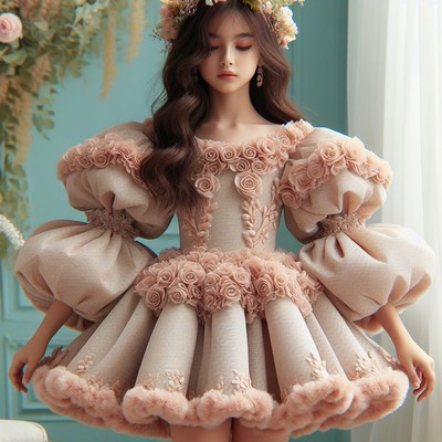 Young girl in floral dress