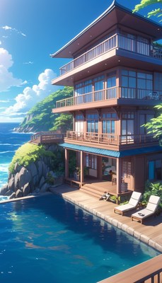Coastal house with pool