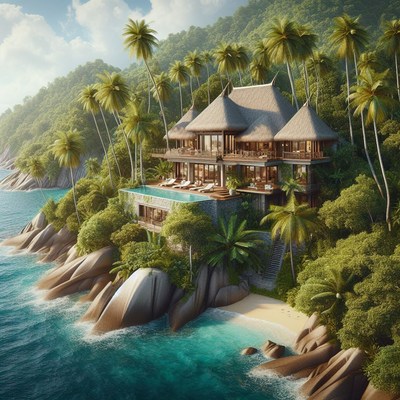 Tropical villa on a secluded island