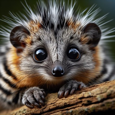 Olmouse close-up on branch