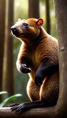 Red-rumped cuscus on branch