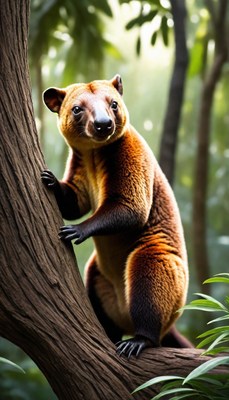 Red-rumped cuscus in the rainforest