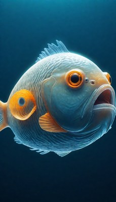 Fish with open mouth underwater