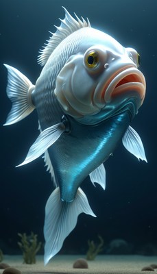 White fish swimming in aquarium