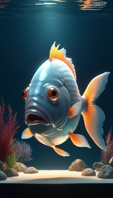 White fish swimming underwater