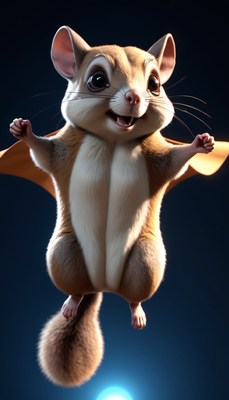 Flying squirrel with cape