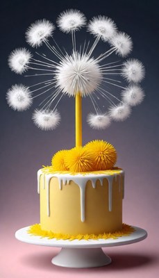 Dandelion cake decoration