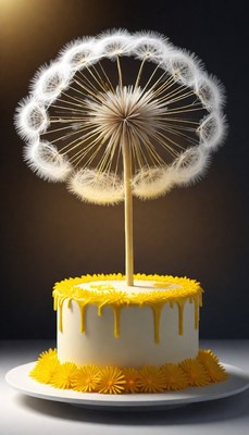 Dandelion cake decoration