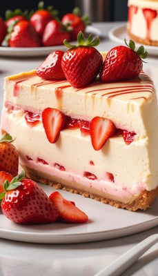 Strawberry cheesecake slice