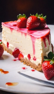 Strawberry cheesecake slice