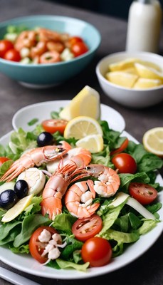 Shrimp and greens salad