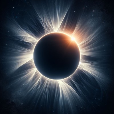 Solar eclipse with corona