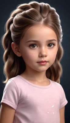 Portrait of a young girl with braided hair