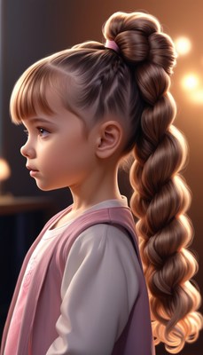 Girl with braided ponytail